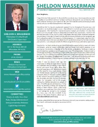 Sheldon Wasserman 3Rd District Newsletter Fall/Winter 2017