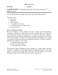 Transient Circuits, RC, RL Step Responses, 2Nd Order Circuits