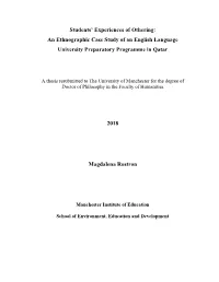 An Ethnographic Case Study of an English Language University Preparatory Programme in Qatar