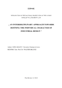 An Interdisciplinary Approach Towards Defining the Individual Character of Industrial Design “