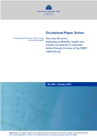 Analysing Profitability, Capital and Liquidity Constraints of Custodian Banks Through the Lens of the SREP Methodology