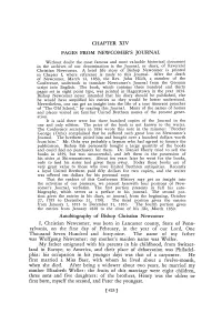 CHAPTER XIV. Pages from Newcomer's Journal
