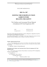 (EU Exit) Regulations 2021