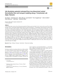 Salt Dissolution Potential Estimated from Two-Dimensional Vertical Thermohaline Flow and Transport Modeling Along a Transylvanian Salt Diapir, Romania