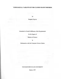 Topological Variants of the Closed Graph Theorem