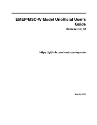 EMEP/MSC-W Model Unofficial User's Guide