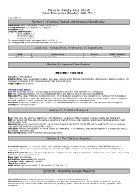Material Safety Data Sheet