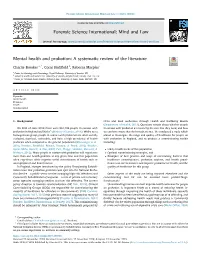 Mental Health and Probation: a Systematic Review of the Literature