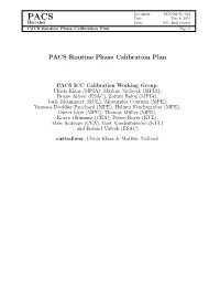 PACS Routine Phase Calibration Plan Page 1