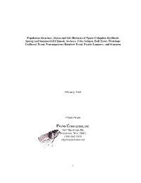 Population Structure, Status and Life Histories of Upper Columbia
