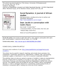 Sean Jacobs in Conversation with Cedric Nunn