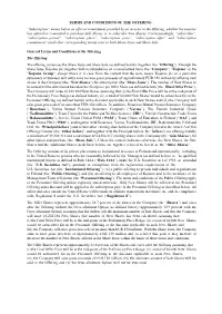 TERMS and CONDITIONS of the OFFERING “Subscription” Means Below an Offer Or Commitment Provided by an Investor in the Offeri