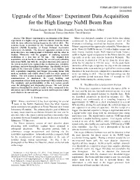 Upgrade of the Minos+ Experiment Data Acquisition for the High Energy Numi Beam Run