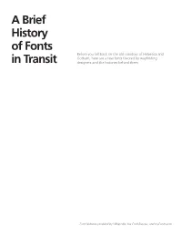 A Brief History of Fonts in Transit