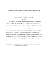 Consumer Acceptability of Aromatic and Non-Aromatic Rice