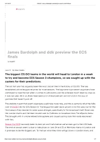 James Bardolph and Ddk Preview the ECS Finals