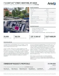 Ownership Requests Proposals 7-11 East 115Th