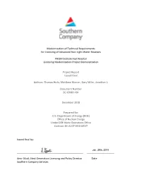 PRISM Sodium Fast Reactor Licensing Modernization Project Demonstration