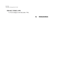 PROJET INDEX 1998 to P.265 (Lodged on 8Th December 1998)