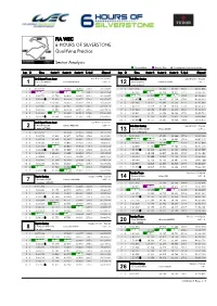 Qualifying Practice 6 HOURS of SILVERSTONE Sector Analysis FIA