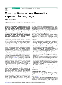 Constructions: a New Theoretical Approach to Language