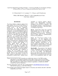 Lamb Meat Quality Progress Report Number 1. Preliminary Results of an Evaluation of Effects of Breed of Sire on Carcass Composition and Sensory Traits of Lamb1