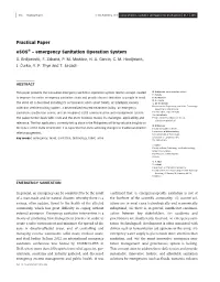 Practical Paper Esos® – Emergency Sanitation Operation System D