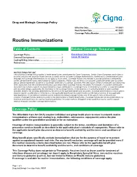 Routine Immunizations