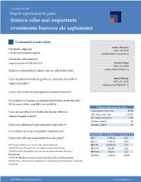 Sinteza Celor Mai Importante Evenimente