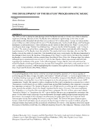 The Development of the Beatles' Programmatic Music