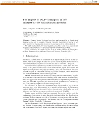 The Impact of NLP Techniques in the Multilabel Text Classification Problem