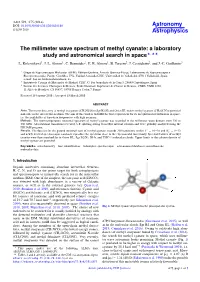 The Millimeter Wave Spectrum of Methyl Cyanate: a Laboratory Study and Astronomical Search in Space?,?? L