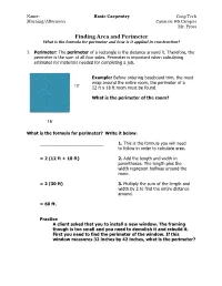 Area and Perimeter What Is the Formula for Perimeter and How Is It Applied in Construction?