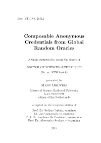 Composable Anonymous Credentials from Global Random Oracles
