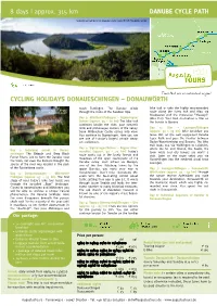 Danube Cycle Path Cycling Holidays