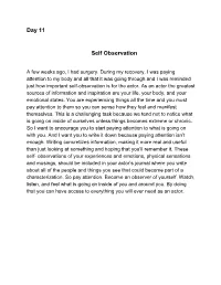 Day 11 Self Observation