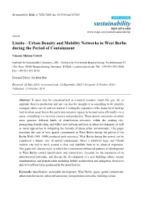 Limits—Urban Density and Mobility Networks in West Berlin During the Period of Containment
