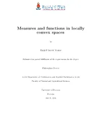 Measures and Functions in Locally Convex Spaces