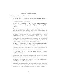 Notes on Measure Theory Definitions and Facts from Topic 1500 • for Any