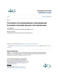 Understanding Irish Economists in Irish Public Discourse in the Great Recession
