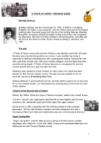 A Taste of Honey’- Revision Guide
