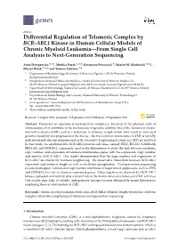 Differential Regulation of Telomeric Complex by BCR-ABL1 Kinase In