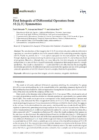 First Integrals of Differential Operators from SL(2, R) Symmetries