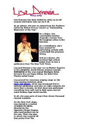 Lisa Donovan Has Been Hailed by Critics As an All- Around Entertainer Who Can Do It All