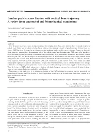 Lumbar Pedicle Screw Fixation with Cortical Bone Trajectory: a Review from Anatomical and Biomechanical Standpoints