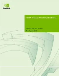 NVIDIA Tegra Linux Driver Package Developers' Guide