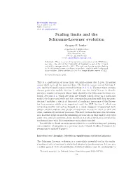 Scaling Limits and the Schramm-Loewner Evolution