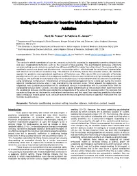 Setting the Occasion for Incentive Motivation: Implications for Addiction
