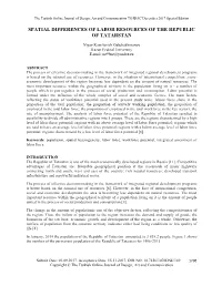 Spatial Differences of Labor Resources of the Republic of Tatarstan