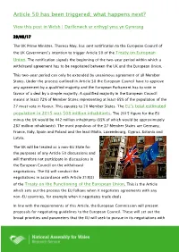 Article 50 Has Been Triggered; What Happens Next?